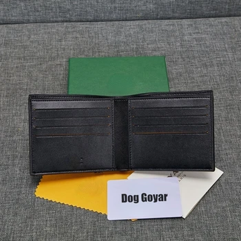 Cão Goyar Cão titular do cartão carteiras de curto projetado para o sexo masculino e feminino das mulheres de couro multi slot de carteiras de luxo saco de mulher Carteira