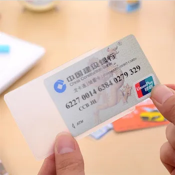 10PCS PVC Impermeável Transparente Titular do Cartão de Plástico Cartão de identificação de Titulares de Caso Para Proteger os Cartões de Crédito Cartão de Protetor de Portador de cartão, Sacos de