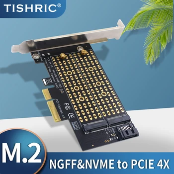 TISHRIC de interface Dupla NVME NGFF Para PCIE 4x Placa de B/M Chave de Suporte de interface 2230 2242 2280 2260 M. 2 Unidade de Estado Sólido SSD