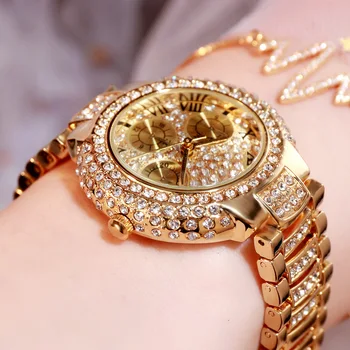 Luxus uhr frauen damen Edelstahl braçadeira uhr diamant Modo wasserdicht quarzuhr relógio feminino Armbanduhren