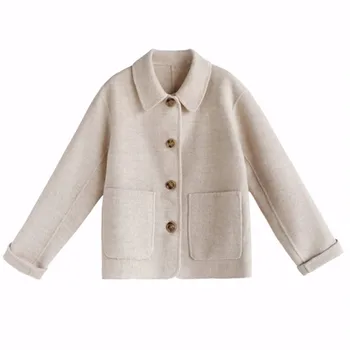 Curto casaco de lã para as mulheres novas pano de lã para o outono de 2019 coreano aluno curto casaco de lã para as mulheres