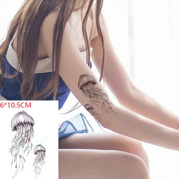 Impermeável da Etiqueta Temporária Tatuagem ins água-viva sonhadora sexy Corpo Arte flash tatoo falso tatto para Mulheres, Homens