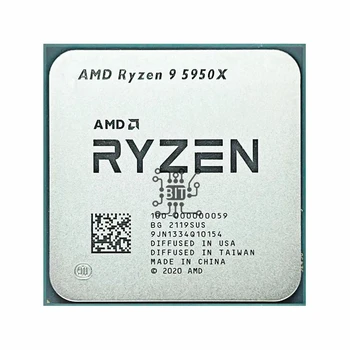 AMD Ryzen 9 5950X R9 5950X 3.4 GHz 16 Núcleos de 32 Threads CPU Processador 7NM L3=64M 100-000000059 Soquete AM4 SEM VENTILADOR