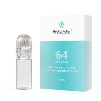 Hydra Rolo de 64 Pinos Micro titanium pontas de agulha Derma agulhas de cuidados com a pele Anti-envelhecimento clareamento garrafa rolo de soro reutilizáveis