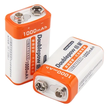 2pcs/muito Poderoso 1000mAh bateria de lítio-íon bateria 9V bateria recarregável para o detector de fumo sem fio do microfone