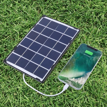 10W ETFE Painel Solar USB 5V Seguro de Carga Exterior Impermeável de Acampamento Carregador Solar Portátil Banco de Potência para o Carregador de Telefone Celular
