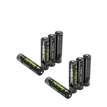 1.5 V, USB AAA bateria de iões de lítio 1110mwh capacidade de polímero de lítio recarregável de lítio usb bateria aaa