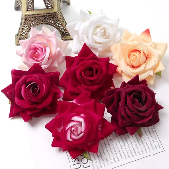 10PCs Artificial Flores Rosa Cabeças de 10cm de Seda Falso Flores Para Decoração de Casa Jardim Decoração do Casamento de DIY de Artesanato de Coroa de flores, Acessórios