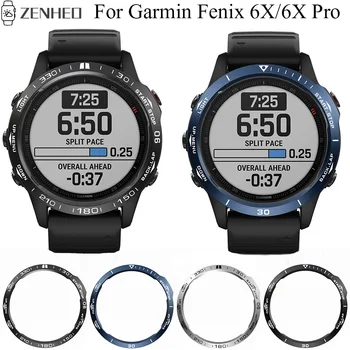 Aro da Tampa Para o Garmin Fenix 6X/6X Pro/6X de Safira Metal do Anel de Proteção Smart Watch Acessórios