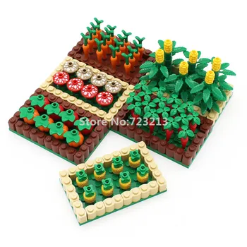 MOC Vegetal de Plantas de Campo Kit Série de blocos de Construção de Abóbora Milho Cogumelo, a Cenoura Pomar Tijolos Conjunto de Brinquedos para Crianças