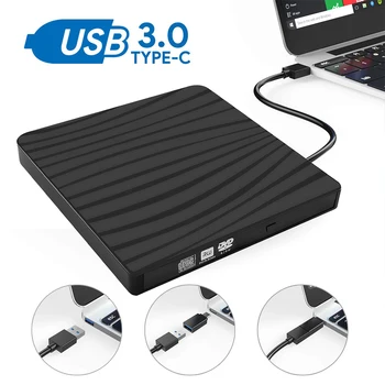 Universal USB 3.0 Slim Externo de DVD RW Gravador de CD Unidade de Unidade de Gravador-livre em Disco Leitor de Leitor Óptico de Unidades para PC Laptop Tablet