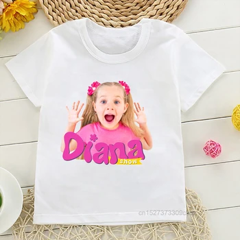 Crianças t-shirts Recém-Meninas T-Shirt Bonito As Crianças Diana E Roma Mostrar Impressão de Moda de Verão de Roupas de Meninas Tops