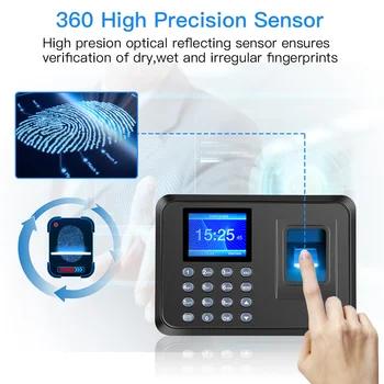 Inteligente Biométrico de impressão digital Senha de Atendimento Relógio de Tempo Gravador de impressões digitais Máquina de Atendimento com Tela de TFT LCD
