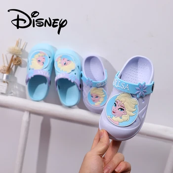 Disney Crianças Sandálias Princesa De Desenho Animado Congelados Anna Elsa Sofia Impressão De Verão Flips-Flops Bebê Meninas Jardim Sapatos De Praia Kids