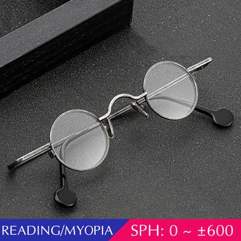Moda masculina Moda Steampunk Vintage Rodada Óculos Mulheres Nostálgico Individuais Miopia Prescrição de Óculos de Leitura +1.25