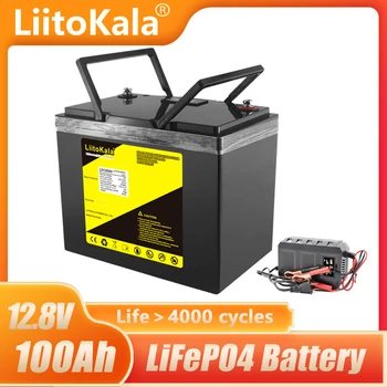 LiitoKala 12V 100Ah LiFePO4 Bateria De 12,8 V 90ah de Energia Baterias 4000 Ciclos Para RV Campistas Carrinho de Golfe Off-Road Fora-de-Vento Solar da grade