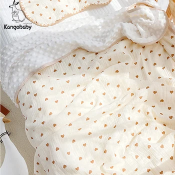 Kangobaby #Minha Macio Vida# Novo Design Outono De Musselina De Algodão Bolha De Lã De Bebê Swaddle Cobertor Recém-Toalha De Banho Infantil Colcha