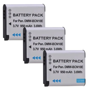 PowerTrust 3Pcs 950mAh DMW-BCN10E DMW-BCN10 BCN10 BCN10E Substituição de Bateria para Panasonic Lumix DMC-LF1, DMC LF1,DMC-LF1W LF1K