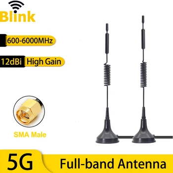5G toda a largura de Banda da Antena de 12dBi de GSM/3G/4G/5G de Rede Móvel de Sinal Amplificador Magnético da Base de dados de SMA Macho para wi-Fi Router Modem