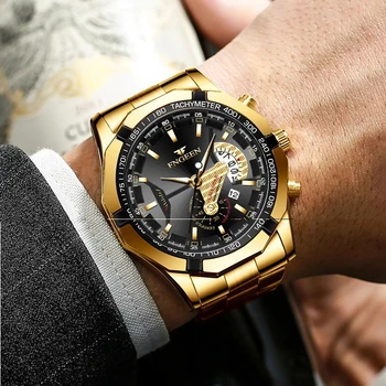 Homens Relógios de Aço Inoxidável Banda de Moda de Luxo Luminoso do Relógio de Quartzo Para o Homem do Calendário Masculino Relógio reloj hombre Relógio